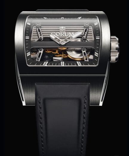 Corum Ti-Bridge Automatic Dual Winder Replica Watch 207.201.04/0F61 0000 Titanium - Leather Strap